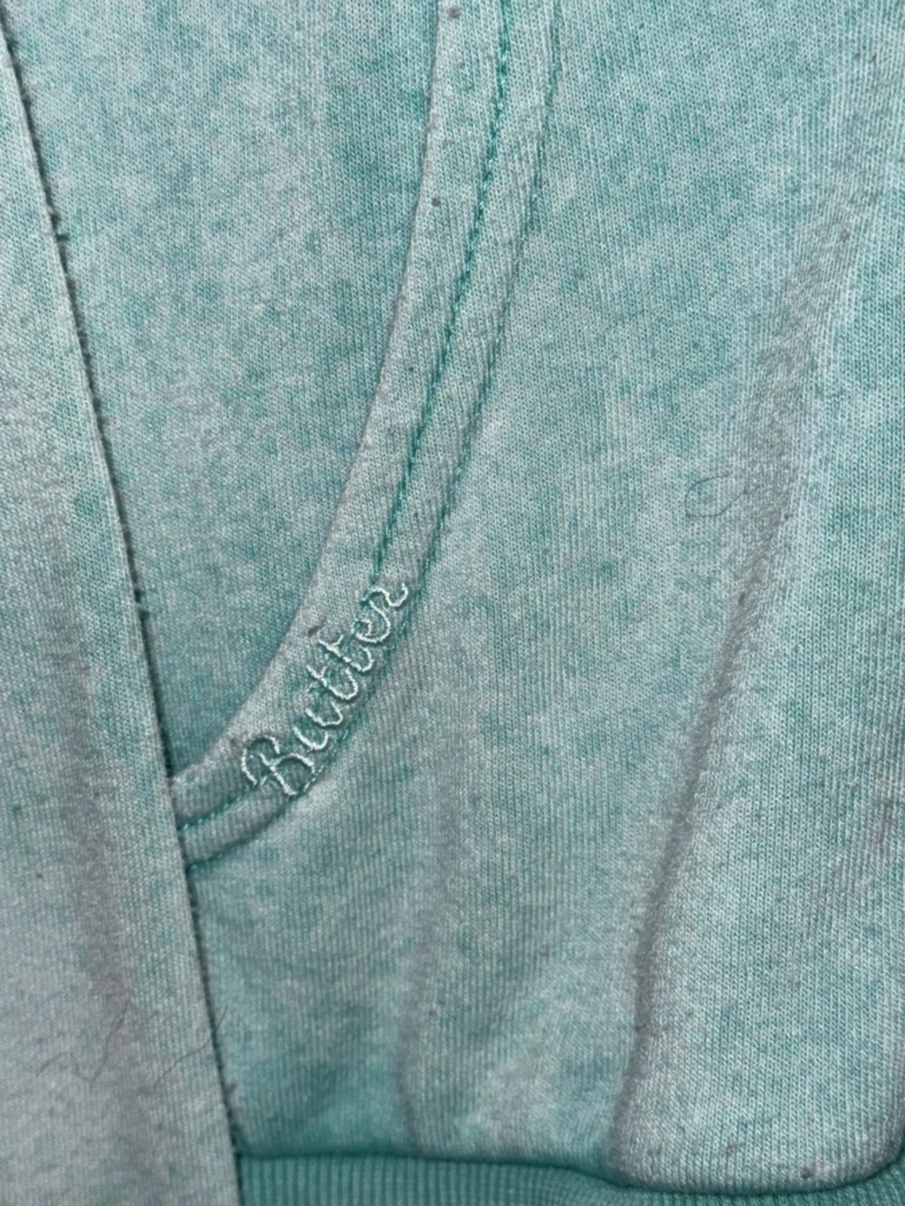 Butter Super Soft Rhinestone French Bulldog Zip Hoodie XL Aqua Dog Graphic - Picture 4 of 8